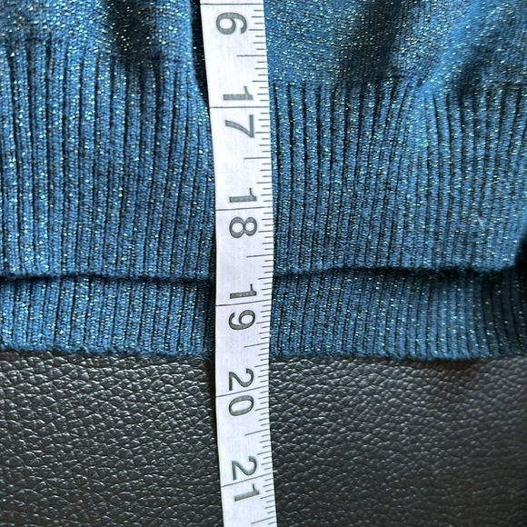 Free People Let It Shine Metallic Sparkle Balloon Sleeve Pullover Sweater Size S - Picture 14 of 14